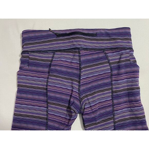 Lululemon Cropped Yoga Leggings Women’s Size 8 – lil9 Purple Stripe - Picture 7 of 11